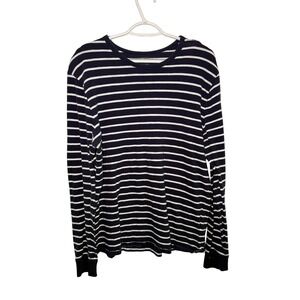 J Crew Mercantile Stripe Long Sleeve Crewneck Top Womens‎ Large Nautical Coastal
